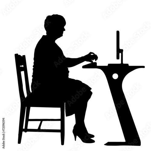 Vector silhouettes of woman.