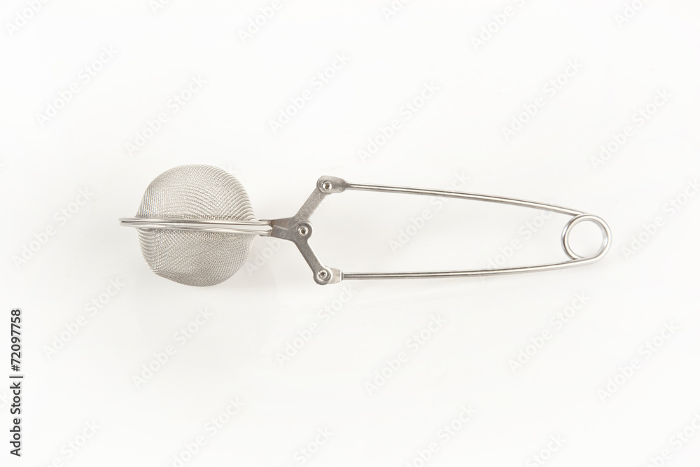 Tea strainer on a white background Tea strainer on a white background