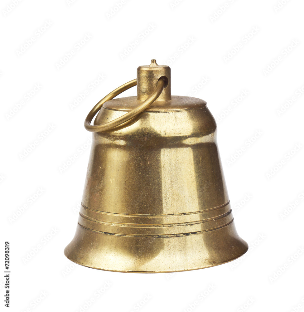 Classic gold bell on a white background Classic gold bell on a white background