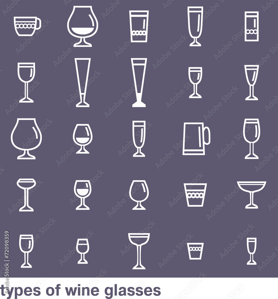 types of wine glasses icon