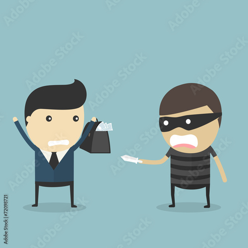 Money robbery concept