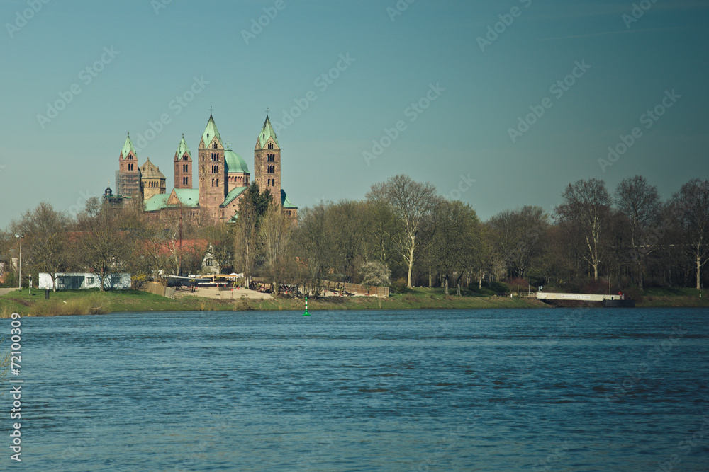 Rhine and Cathedral at Speyer Rhine and Cathedral at Speyer
