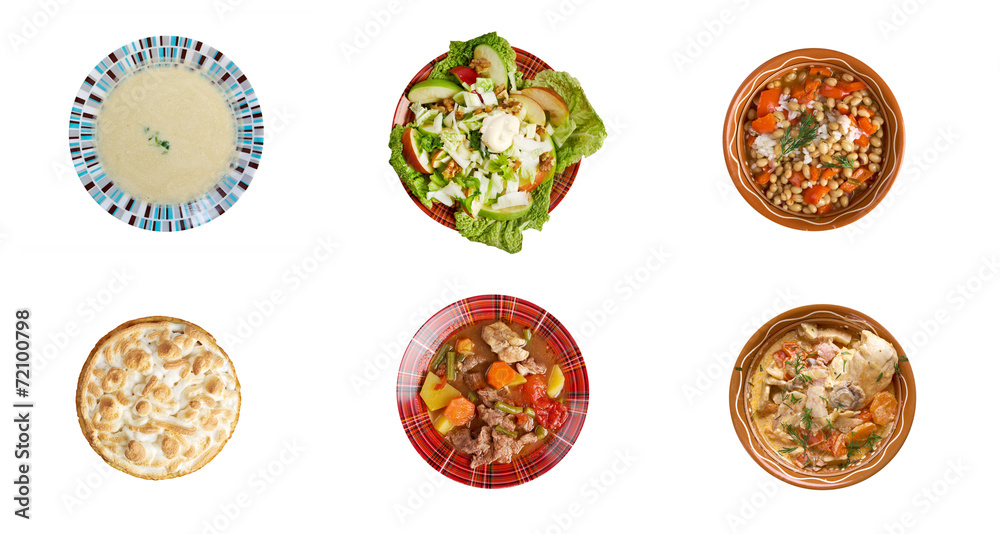 Food set American cuisine