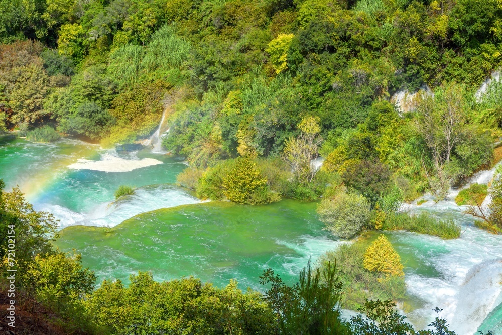 Waterfalls on Krka River. National Park, Dalmatia, Croatia