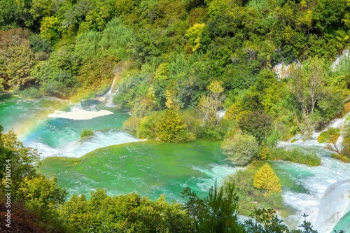 Waterfalls on Krka River. National Park  Dalmatia  Croatia