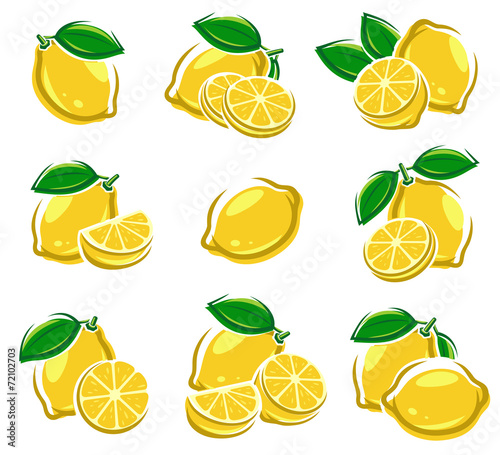 Lemon set. Vector