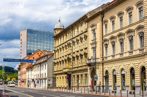 Buildings in the city centre of Ljubljana, Slovenia