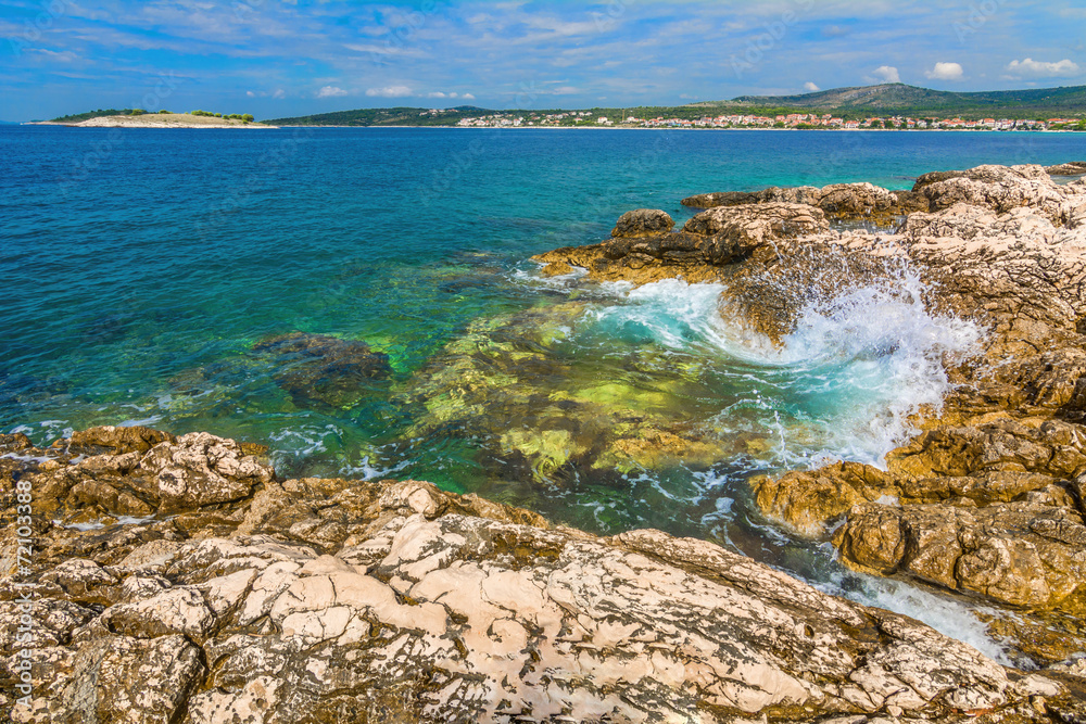 Rocky seashore in Croatia