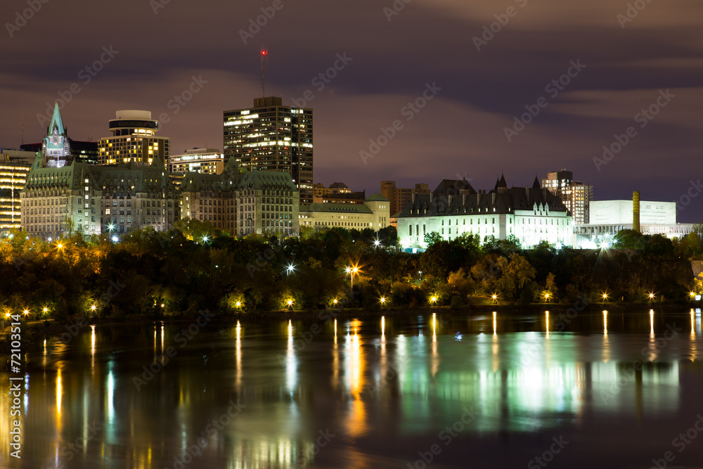 Part of the Ottawa Skyline at Night