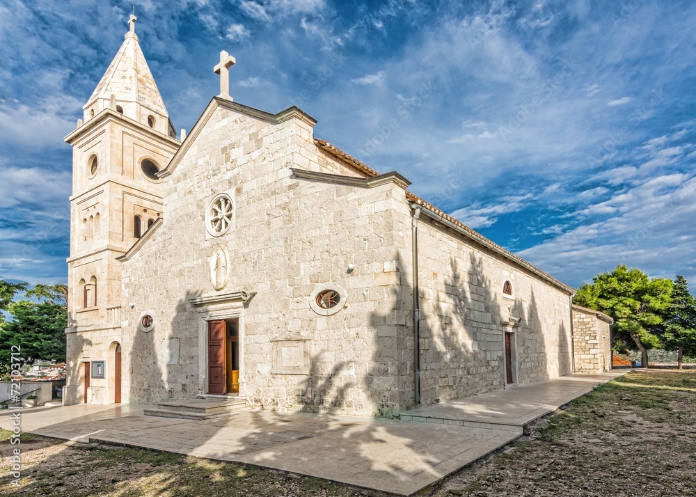 Historical ancient church Sveti Juraj in Primosten, Croatia