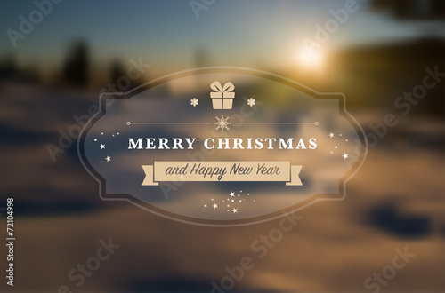 Merry Christmas and Happy New Year greeting card