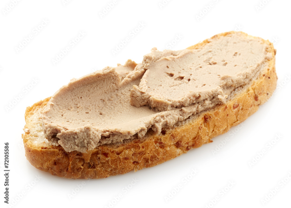 loaf of bread with liver pate