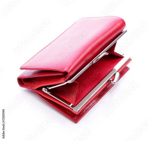 Women's red leather wallet ...