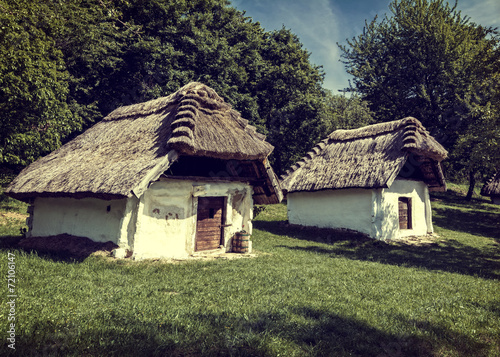 Old winecellars in countryside of Hungary