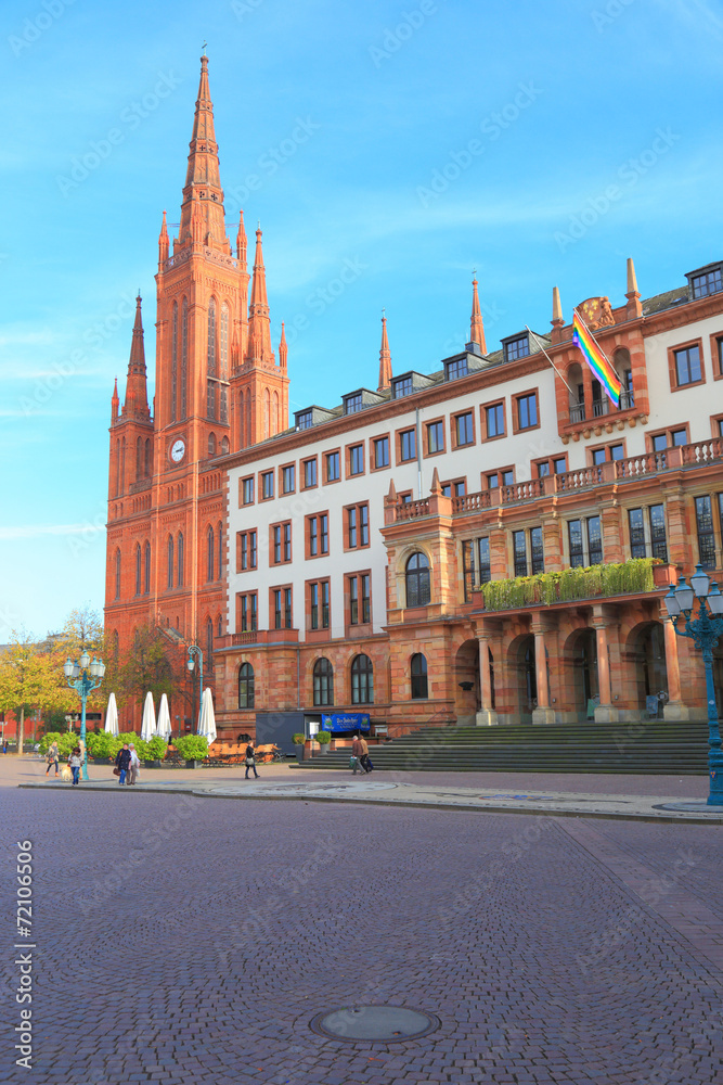 Wiesbaden (Neues Rathaus, Marktkirche) - Oktober 2014