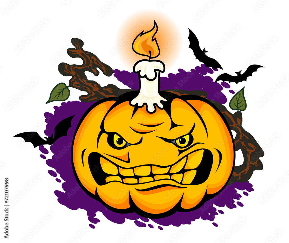 Angry halloween pumpkin