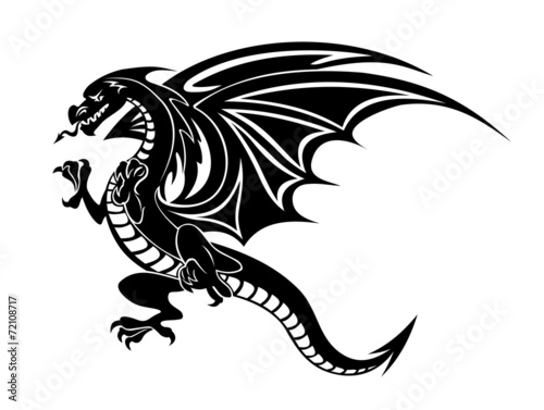 Angry black dragon © Cartoon images