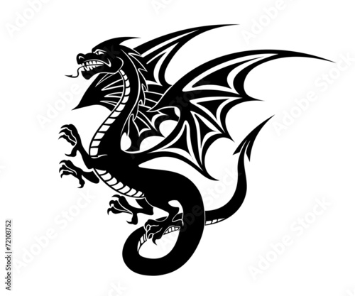 Wallpaper Mural Black dragon tattoo Torontodigital.ca