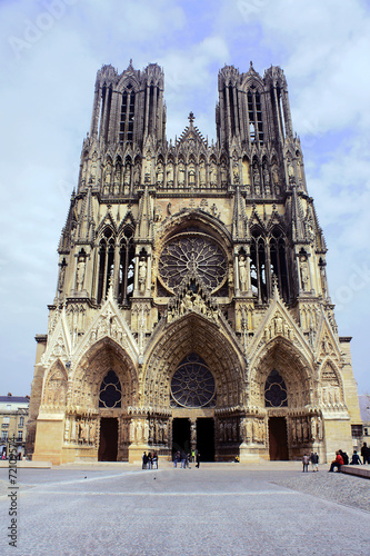 Facade of the cathedral of Notre-Dame de Reims, France