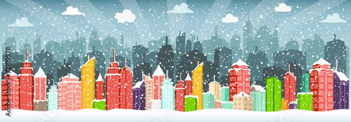 City in winter (Christmas)