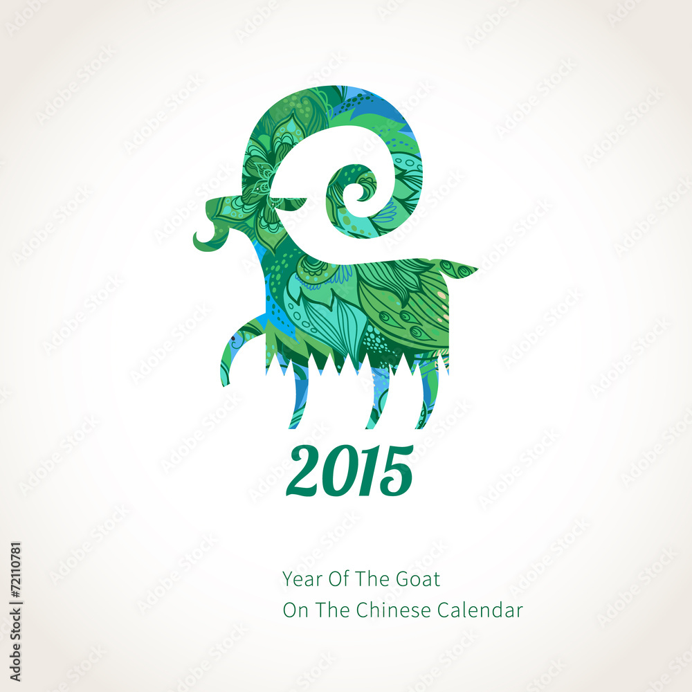 Vector goat, symbol of 2015 on the Chinese calendar. Stock Vector ...