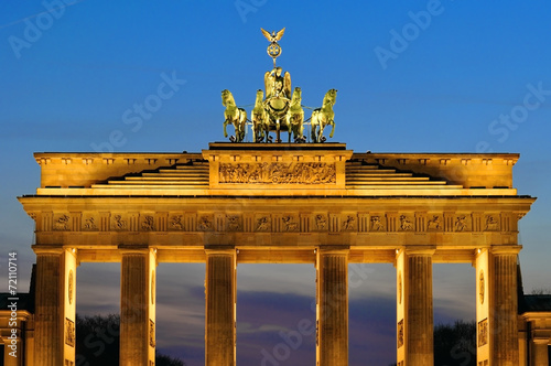 The Brandenburger Tor in the evening in Berlin, Germany