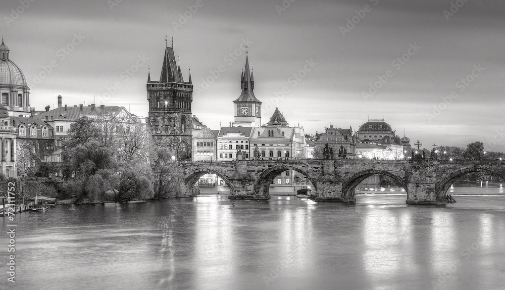 Widok na Most Karola Praga,Czechy. - obrazy, fototapety, plakaty 