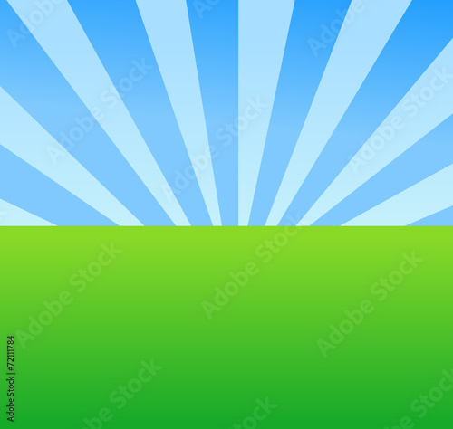 Landscape Background - Meadow with Blue Sky