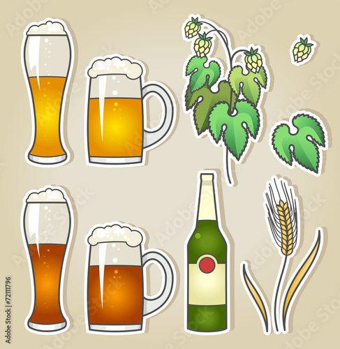 Vector set of dark and light beer