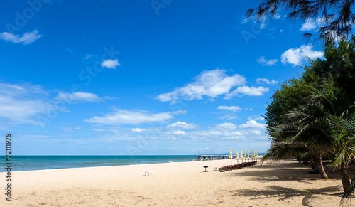 Blue sky beach Thailand.