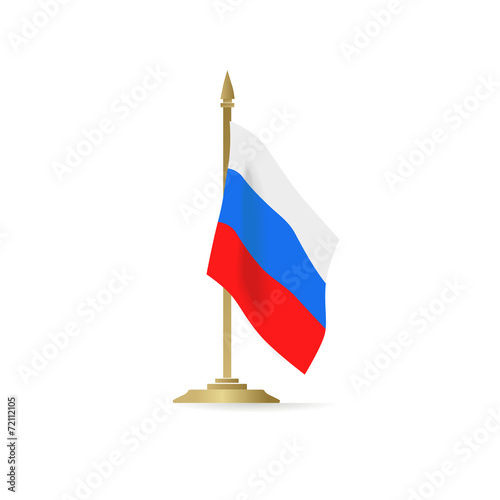 Russian flag stant on white space