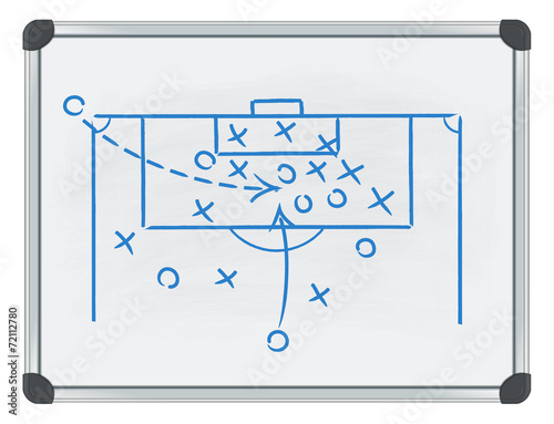 football tactic on whiteboard