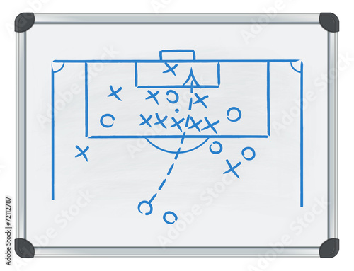 football tactic on whiteboard