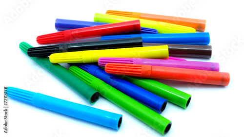 Colourful magic pen isolated on white background