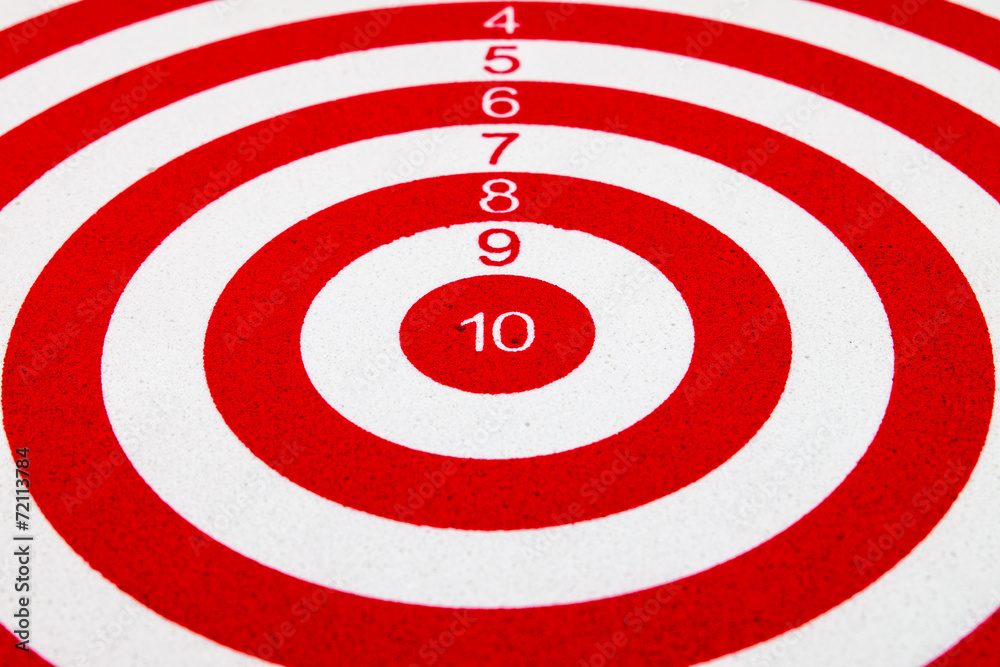 Red dart target Close up Red dart target Close up