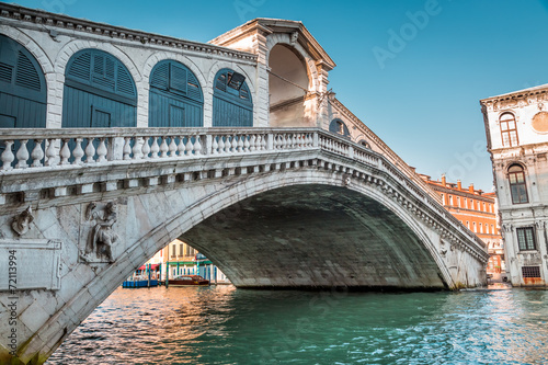 View of the Rialto Bridge in the morning © shaiith
