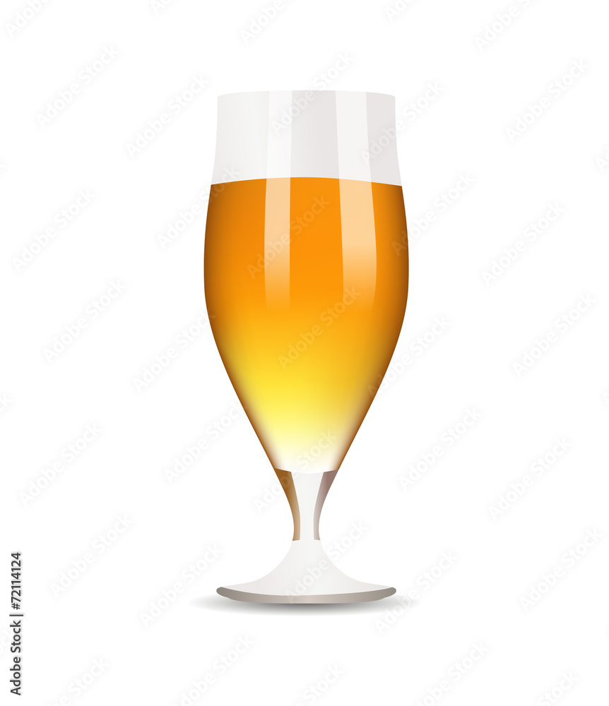 Glass with beer on white background Glass with beer on white background