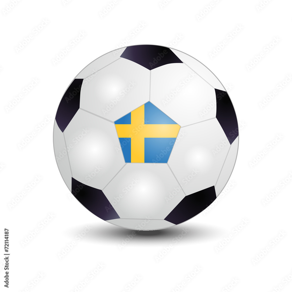 Flag of Sweden on soccer ball