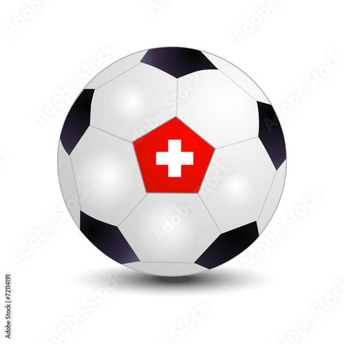 Flag of Switzerland on socc...
