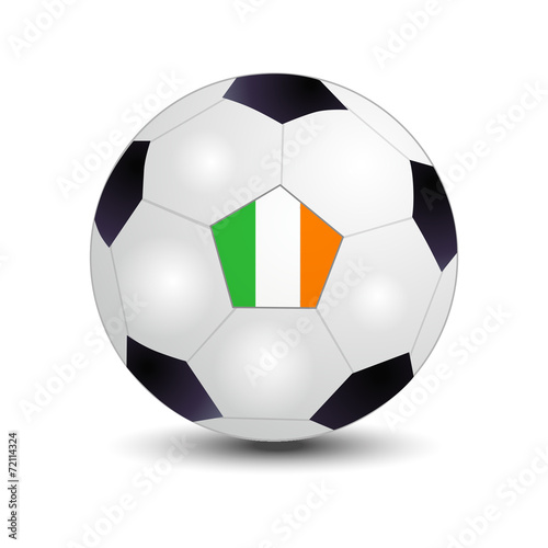 Flag of Ireland on soccer ball