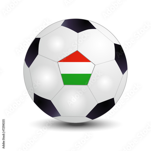 Flag of Hungary on soccer ball