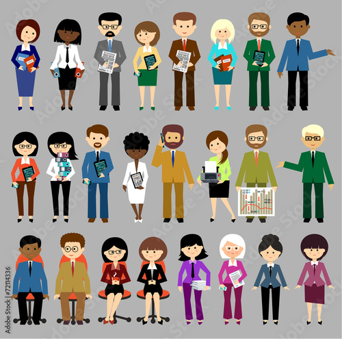 Big set of business people. vector
