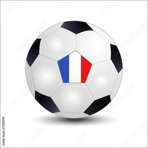 Flags of Francia on soccer ball