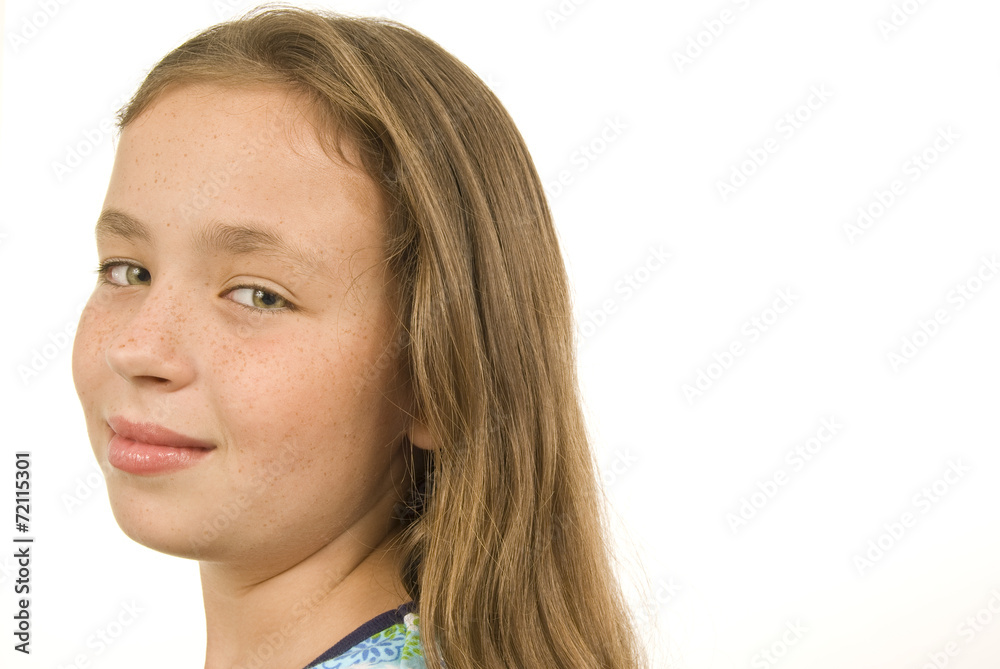 Pretty None-Year-Old Girl Looking At Camera Pretty None-Year-Old Girl Looking At Camera