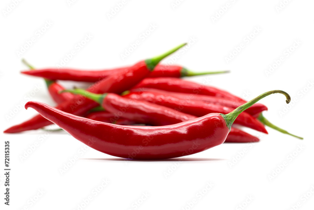 Hot red chili or chilli pepper isolated.