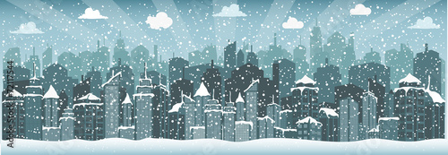 City in winter (Christmas)