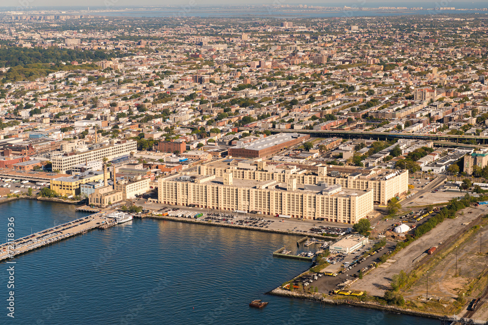 Obraz premium Aerial View of Brooklyn Army Terminal, New York