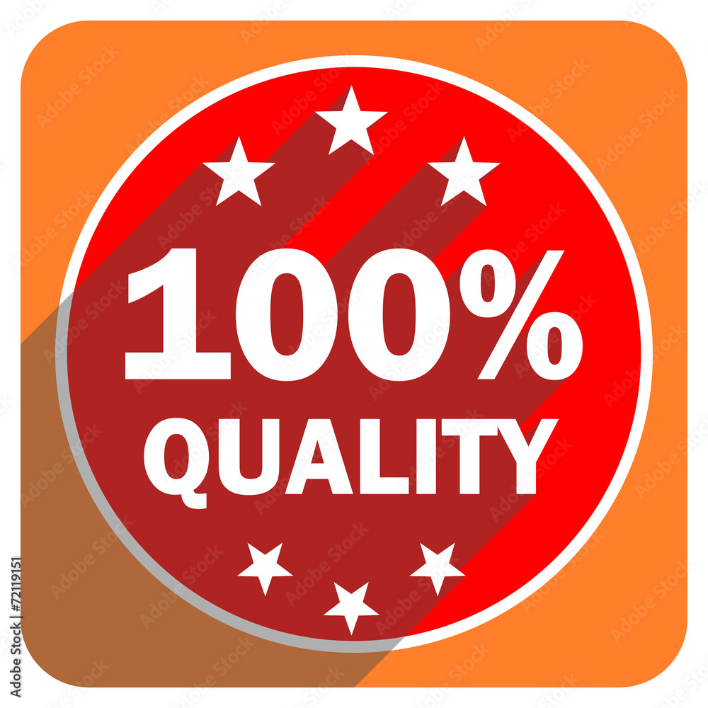 quality red flat icon isolated quality red flat icon isolated