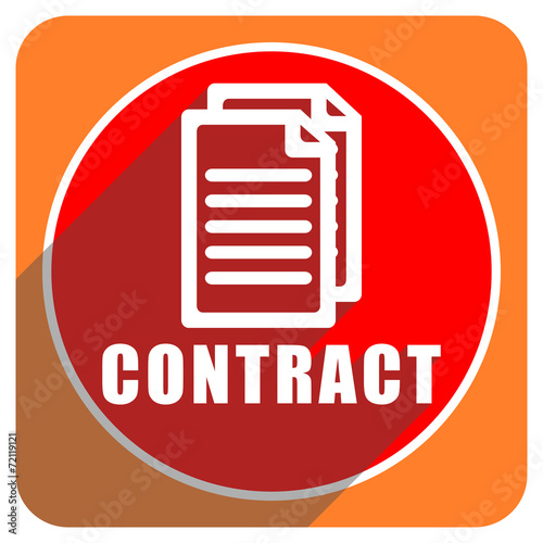 contract red flat icon isolated