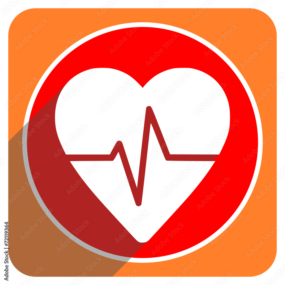 pulse red flat icon isolated pulse red flat icon isolated